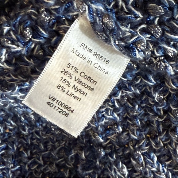 Coldwater Creek Blue/Silver Marled Cardigan Cozy Sweater Size 2X - Picture 4 of 4